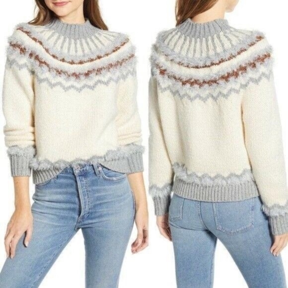 Lou & Grey Turtleneck Knit Fair Isle Sweater - Picture 1 of 8